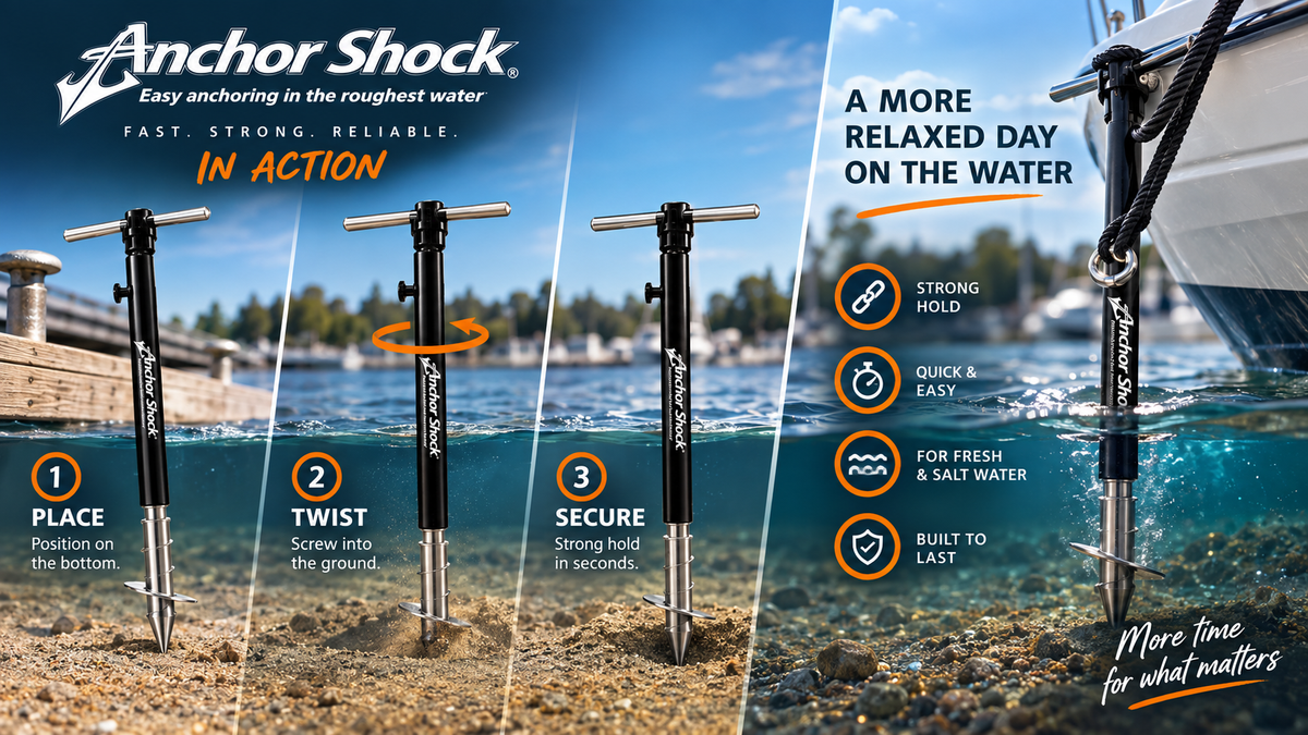 Shore Shock – telescopic sandbar anchor for your boat