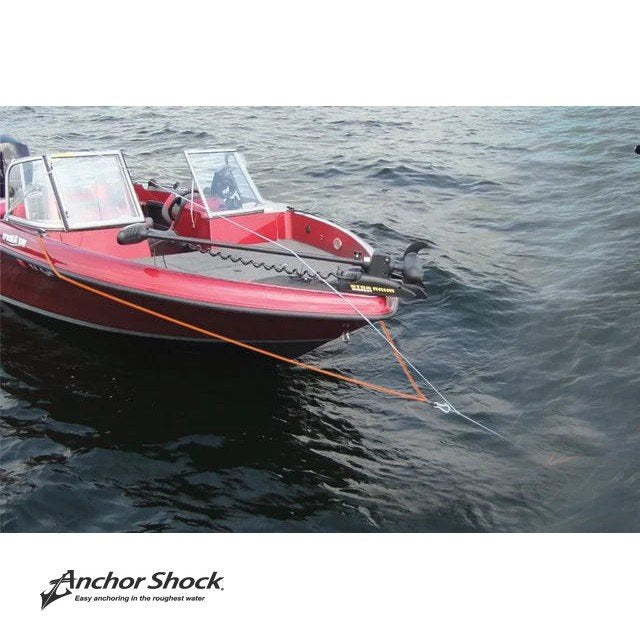 Boot voor anker met de Double Shock, zijwaarts in de golven